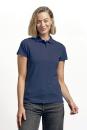 Damen Superior Poloshirt unifarbe schwarz